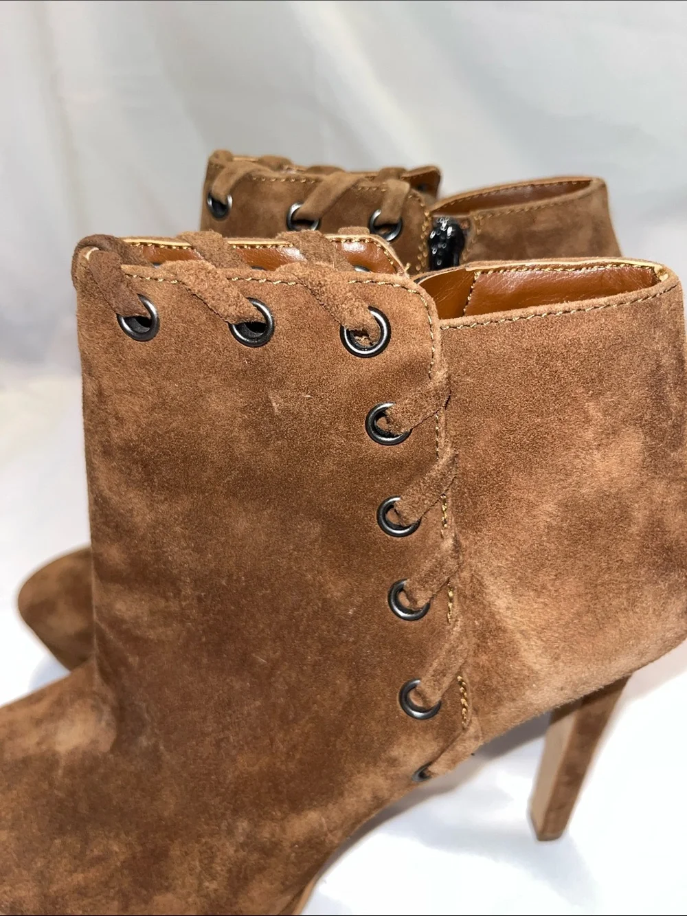 Jessica Simpson Brown Suede Platform Ankle Boots - Women